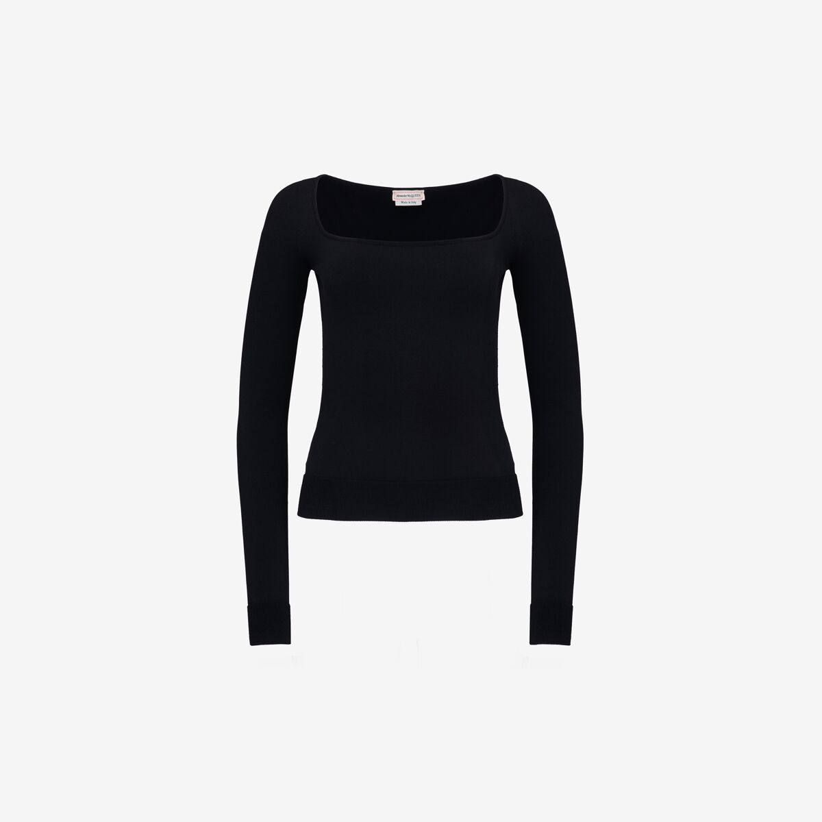 Alexander McQueen Women's Black Off-the-shoulder Knit Top - 12 (Viscose & Polyester)